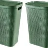 Curver Infinity Recycled Wasmand Met Deksel - 60L - 2 Stuks - Groen -Huishoudelijke Schoonmaak 1200x830 2