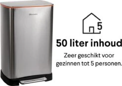 Pedaalemmer RVS 50 Liter - Prullenbak Met Pedaal Homra KONIQ - 50L Zilver - Automatische Lucht Filter - Odor Control Filter - Softclose Deksel - Design Afvalemmer - Duurzaam Vingerafdrukvrij En Vuilafstotend RVS - Keuken En Kantoor Vuilbak 25 Pedaalemmer RVS 50 Liter - Prullenbak Met Pedaal Homra KONIQ - 50L Zilver - Automatische Lucht Filter - Odor Control Filter - Softclose Deksel - Design Afvalemmer - Duurzaam Vingerafdrukvrij En Vuilafstotend RVS - Keuken En Kantoor Vuilbak -Huishoudelijke Schoonmaak 1200x846 7