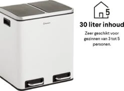 Homra BLINQ Afvalscheiding Prullenbak Met 2 Vakken - 2 X 15 L Inhoud - Duo Pedaalemmer Wit - Afvalemmer 30 Liter - Recycle Afvalbak - Witte Afvalscheidingsprullenbak - Hygiënisch Afval Scheiden - Keuken Vuilbak - Kantoor 34 Homra BLINQ Afvalscheiding Prullenbak Met 2 Vakken - 2 X 15 L Inhoud - Duo Pedaalemmer Wit - Afvalemmer 30 Liter - Recycle Afvalbak - Witte Afvalscheidingsprullenbak - Hygiënisch Afval Scheiden - Keuken Vuilbak - Kantoor -Huishoudelijke Schoonmaak 1200x876 13