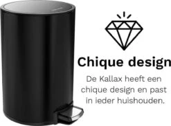 Pedaalemmer Stangvollby Kallax - 5 Liter - RVS - Zwart - Prullenbak - Toilet - Badkamer - Klein - Soft Close Deksel - Chique Design - Kleine Zwarte Pedaal Afvalemmer - Vuilnisbak Badkamer -Huishoudelijke Schoonmaak 1200x883 3