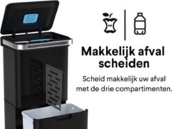 Homra DEXER Afvalscheiding Prullenbak - 4 Vakken - 60 Liter (2×18L + 2×12L) - Recycle Sensor Prullenbak - RVS Afvalemmer - Afvalscheidingsprullenbak - Design Keuken Afvalemmer - Automatische Lucht- En Bacterie Filter - Soft Close Deksel – Kleur Zwart 21 Homra DEXER Afvalscheiding Prullenbak - 4 Vakken - 60 Liter (2×18L + 2×12L) - Recycle Sensor Prullenbak - RVS Afvalemmer - Afvalscheidingsprullenbak - Design Keuken Afvalemmer - Automatische Lucht- En Bacterie Filter - Soft Close Deksel – Kleur Zwart -Huishoudelijke Schoonmaak 1200x899 53