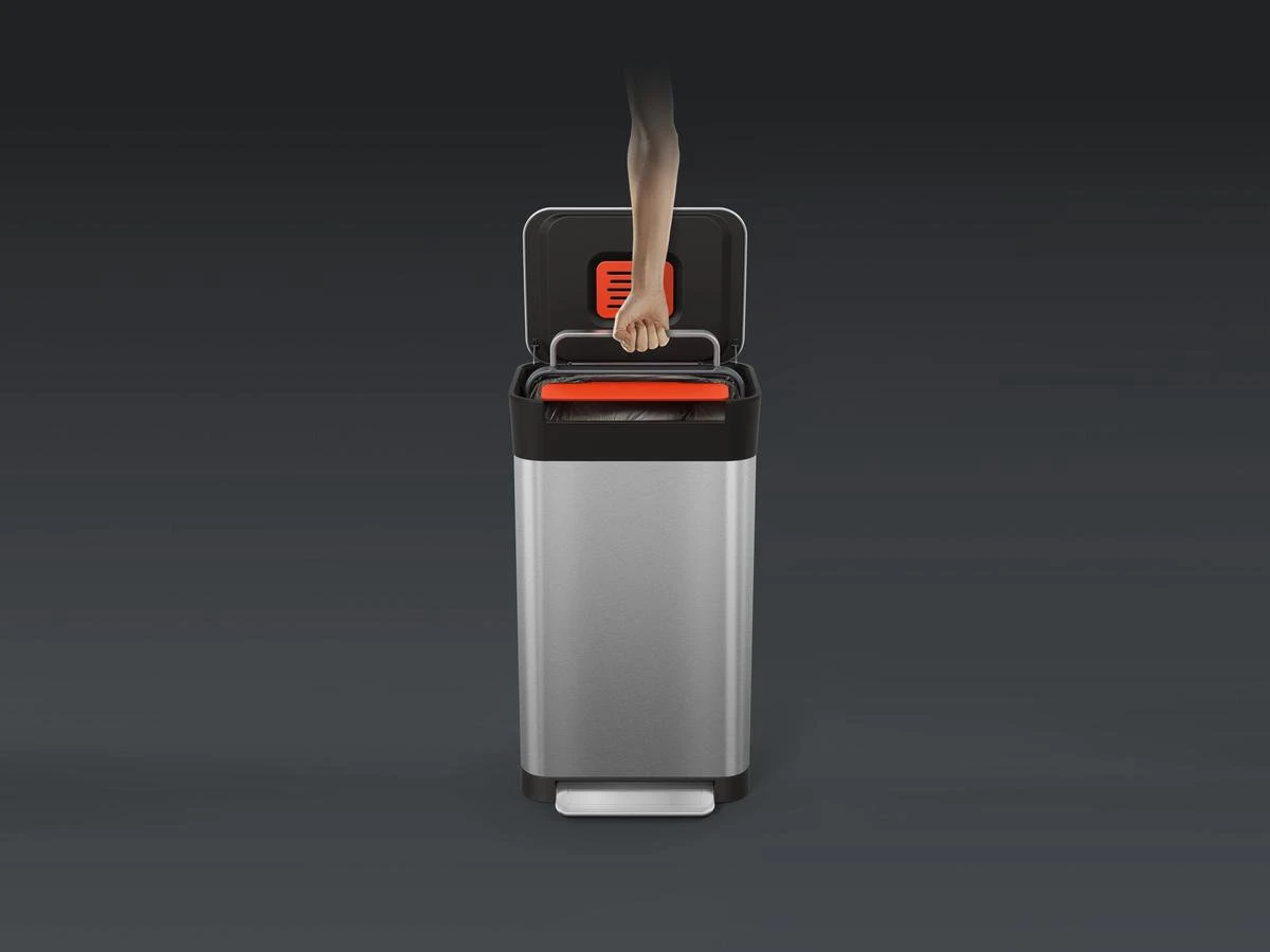 Joseph Joseph Intelligent Waste Prullenbak Titan Slim - RVS - 30 L - Zilver 10 Joseph Joseph Intelligent Waste Prullenbak Titan Slim - RVS - 30 L - Zilver - Afbeelding 8