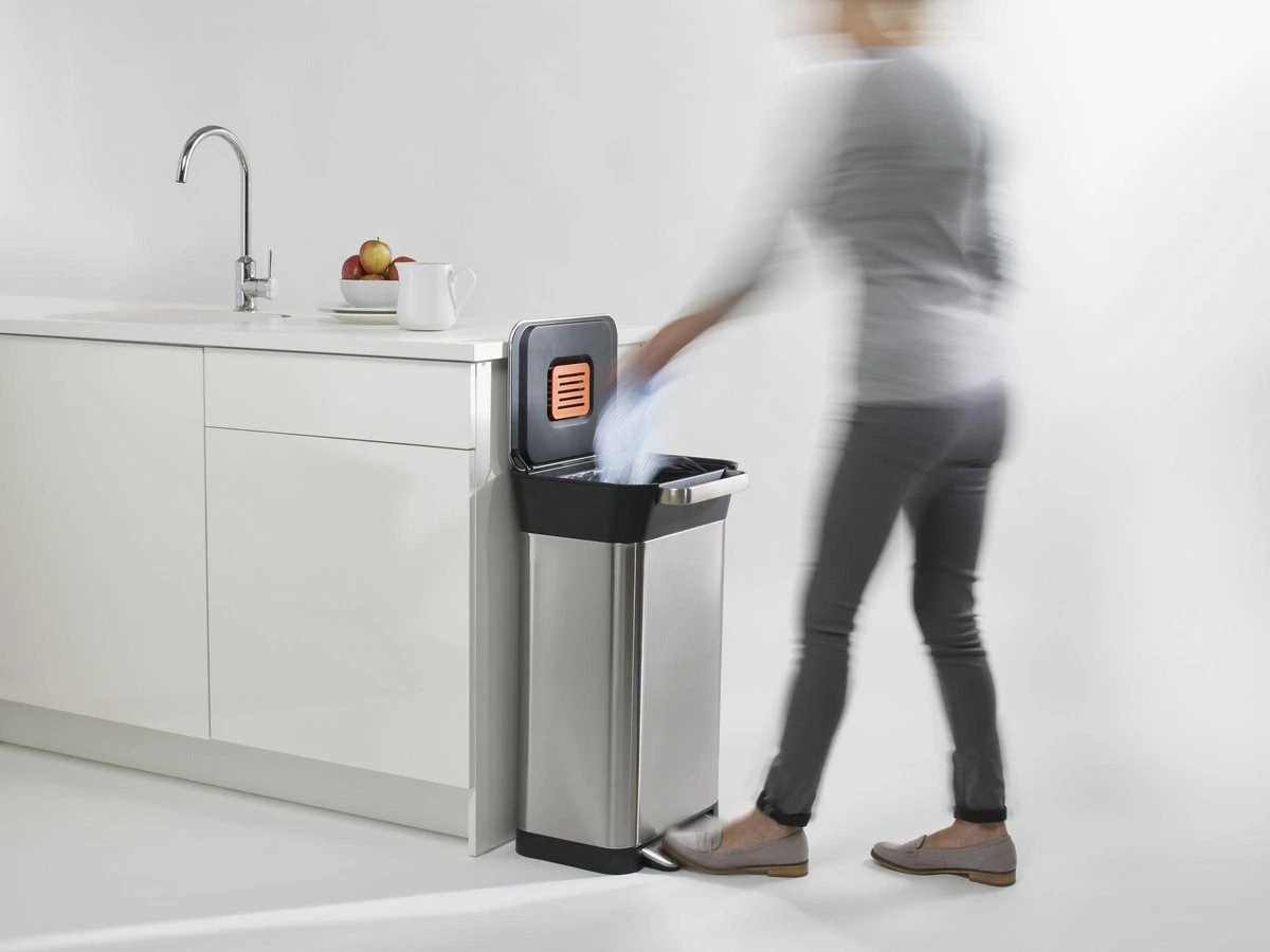 Joseph Joseph Intelligent Waste Prullenbak Titan Slim - RVS - 30 L - Zilver 14 Joseph Joseph Intelligent Waste Prullenbak Titan Slim - RVS - 30 L - Zilver - Afbeelding 12