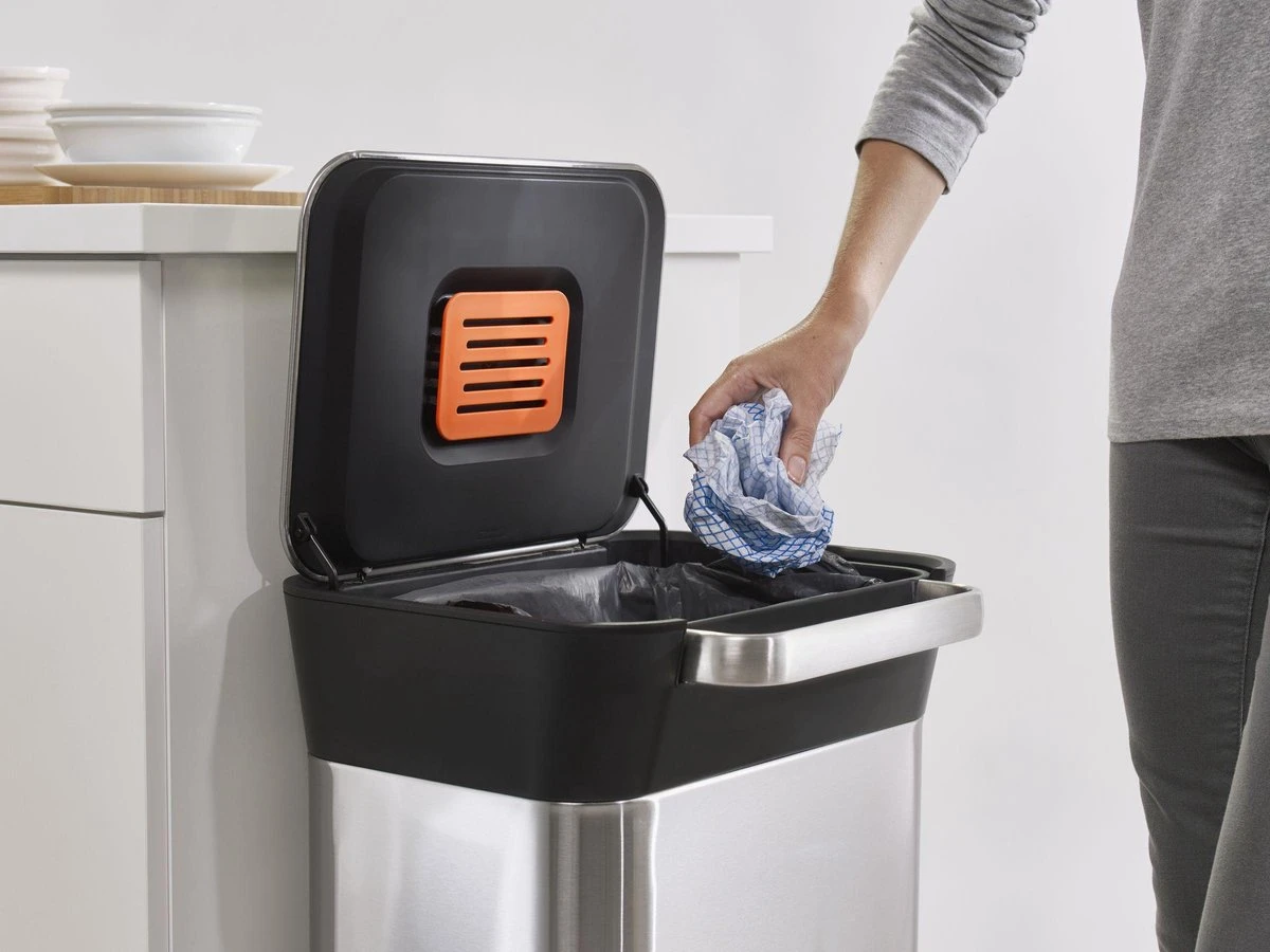 Joseph Joseph Intelligent Waste Prullenbak Titan Slim - RVS - 30 L - Zilver 17 Joseph Joseph Intelligent Waste Prullenbak Titan Slim - RVS - 30 L - Zilver - Afbeelding 15