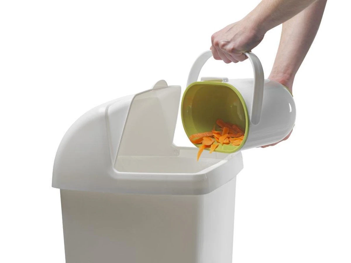 Prullenbak - Compost Caddy-GFT Afvalbakje - Losse Binnenemmer - Wit/Groen 5 Prullenbak - Compost Caddy-GFT Afvalbakje - Losse Binnenemmer - Wit/Groen - Afbeelding 3