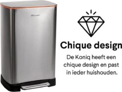 Pedaalemmer RVS 50 Liter - Prullenbak Met Pedaal Homra KONIQ - 50L Zilver - Automatische Lucht Filter - Odor Control Filter - Softclose Deksel - Design Afvalemmer - Duurzaam Vingerafdrukvrij En Vuilafstotend RVS - Keuken En Kantoor Vuilbak 39 Pedaalemmer RVS 50 Liter - Prullenbak Met Pedaal Homra KONIQ - 50L Zilver - Automatische Lucht Filter - Odor Control Filter - Softclose Deksel - Design Afvalemmer - Duurzaam Vingerafdrukvrij En Vuilafstotend RVS - Keuken En Kantoor Vuilbak -Huishoudelijke Schoonmaak 1200x902 4