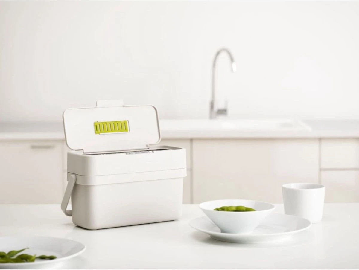 Joseph Joseph Compo Food Afvalemmer - 4L - Stone Wit 10 Joseph Joseph Compo Food Afvalemmer - 4L - Stone Wit - Afbeelding 8