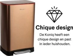Homra Koniq Prullenbak Met Pedaal - 50 Liter - RVS - Pedaalemmer - Automatisch Lucht Filter - Odor Control - 50L Capaciteit - Soft Close Deksel - Afvalemmer - Design - Hygiënisch - Koper 34 Homra Koniq Prullenbak Met Pedaal - 50 Liter - RVS - Pedaalemmer - Automatisch Lucht Filter - Odor Control - 50L Capaciteit - Soft Close Deksel - Afvalemmer - Design - Hygiënisch - Koper -Huishoudelijke Schoonmaak 1200x925 5