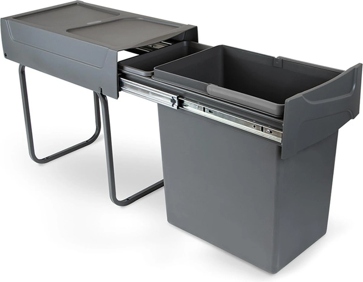 Eleganca Afvalbak 20 Liter – Inbouw Prullenbak – Inbouw Afvalemmer 20L – Uittrekbare Prullenbak – Vuilnisbak -Afvalemmer Keuken – Hygiënisch – Ruimtebesparend Vuilnisbak – Grijs – B24,6xD44xH39cm 8 Eleganca Afvalbak 20 Liter – Inbouw Prullenbak – Inbouw Afvalemmer 20L – Uittrekbare Prullenbak – Vuilnisbak -Afvalemmer Keuken – Hygiënisch – Ruimtebesparend Vuilnisbak – Grijs – B24,6xD44xH39cm - Afbeelding 6