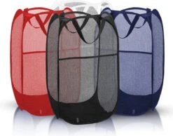 Allsa Wasmand - Opvouwbare Wasmand - 70 L - Extra Opbergvak - Stevig - Blauw -Huishoudelijke Schoonmaak 1200x943