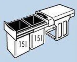 Hailo Tandem - Inbouw Prullenbak - 30 Liter Inhoud - Met 2 Compartimenten - Grijs -Huishoudelijke Schoonmaak 1200x960 5