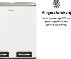 Homra BLINQ Afvalscheiding Prullenbak Met 2 Vakken - 2 X 15 L Inhoud - Duo Pedaalemmer Wit - Afvalemmer 30 Liter - Recycle Afvalbak - Witte Afvalscheidingsprullenbak - Hygiënisch Afval Scheiden - Keuken Vuilbak - Kantoor 26 Homra BLINQ Afvalscheiding Prullenbak Met 2 Vakken - 2 X 15 L Inhoud - Duo Pedaalemmer Wit - Afvalemmer 30 Liter - Recycle Afvalbak - Witte Afvalscheidingsprullenbak - Hygiënisch Afval Scheiden - Keuken Vuilbak - Kantoor -Huishoudelijke Schoonmaak 1200x988 1