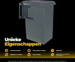 Eleganca Afvalbak 24 Liter – Inbouw Prullenbak – Inbouw Afvalemmer 24L – Uittrekbare Prullenbak – Afvalemmer Keuken – Hygiënisch – Ruimtebesparend Vuilnisbak – Uitdraaiende Prullenbak Deur – Antraciet – B34.1xD26xH46.6cm -Huishoudelijke Schoonmaak 1200x995 4