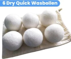 DRYQUICK Drogerballen- Wasbollen- Duurzaam Schapenwol - Herbruikbaar- 6 XL Wasballen Wit -Huishoudelijke Schoonmaak 1200x997 1