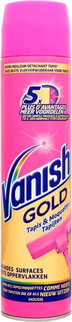 Vanish Gold Mousse Voor Tapijt Vlekkenverwijderaar - 600 Ml -Huishoudelijke Schoonmaak 271x1200