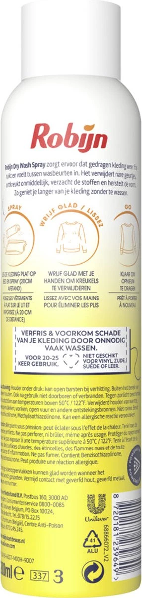 Robijn Zwitsal Dry Wash Spray - 6 X 200 Ml - Voordeelverpakking 4 Robijn Zwitsal Dry Wash Spray - 6 X 200 Ml - Voordeelverpakking - Afbeelding 2