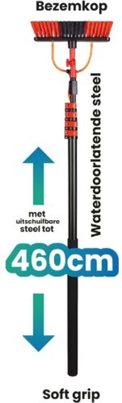 Chimb Telescopische Wasborstel - Uitschuifbare Waterborstel - Ramenwassen - 4,6 Meter - Met Zeepdispenser -Huishoudelijke Schoonmaak 366x1200