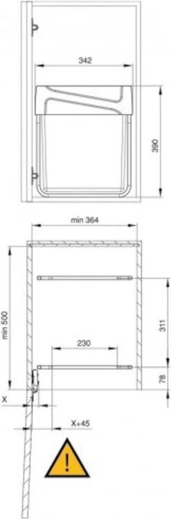 Eleganca Afvalbak 2x20 Liter – Inbouw Prullenbak – Inbouw Afvalemmer 40 Liter – Uittrekbare Vuilnisbak – Afvalemmer Keuken – Hygiënisch – Ruimtebesparend Vuilnisbak – Met 2 Compartimenten – Afvalscheiding Vuilbak – Antraciet – B34,2xD46.9xH38.9cm -Huishoudelijke Schoonmaak 396x1200 5