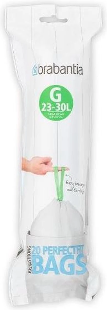 Brabantia Perfect Fit Afvalzak Met Trekbandsluiting - 23/30 L - Code G - 20 Stuks 13 Brabantia Perfect Fit Afvalzak Met Trekbandsluiting - 23/30 L - Code G - 20 Stuks - Afbeelding 11