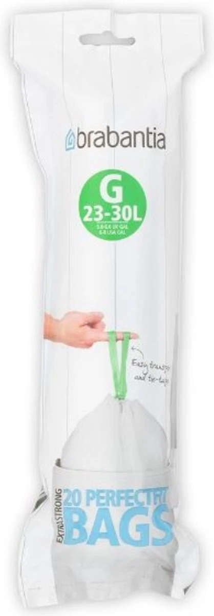 Brabantia Perfect Fit Afvalzak Met Trekbandsluiting - 23/30 L - Code G - 20 Stuks 10 Brabantia Perfect Fit Afvalzak Met Trekbandsluiting - 23/30 L - Code G - 20 Stuks - Afbeelding 8