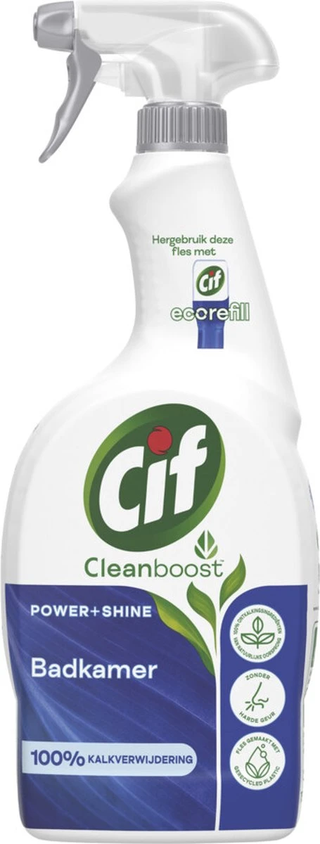 Cif CleanBoost Power & Shine Badkamer Spray - 6 X 750 Ml - Voordeelverpakking 12 Cif CleanBoost Power & Shine Badkamer Spray - 6 X 750 Ml - Voordeelverpakking - Afbeelding 10