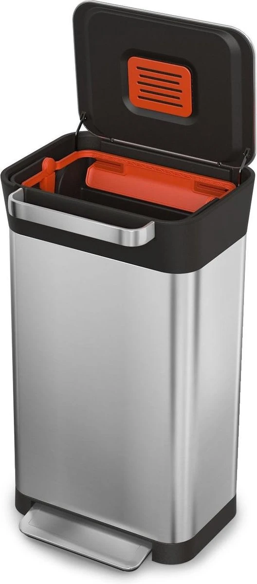 Joseph Joseph Intelligent Waste Prullenbak Titan Slim - RVS - 30 L - Zilver 13 Joseph Joseph Intelligent Waste Prullenbak Titan Slim - RVS - 30 L - Zilver - Afbeelding 11