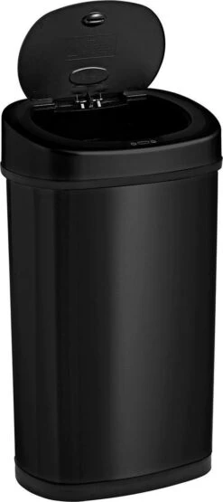Homra FONIX Sensor Prullenbak Zwart 50 Liter - Automatische Soft Close Deksel - 50L - Zwarte Afvalemmer - Infrarood Sensor - Vuilnisbak Met Elektrische Deksel - Sensorbediening - Vingerafdrukvrij - Vuilafstotend - Zwarte Keuken En Kantoor Vuilbak -Huishoudelijke Schoonmaak 534x1200 5