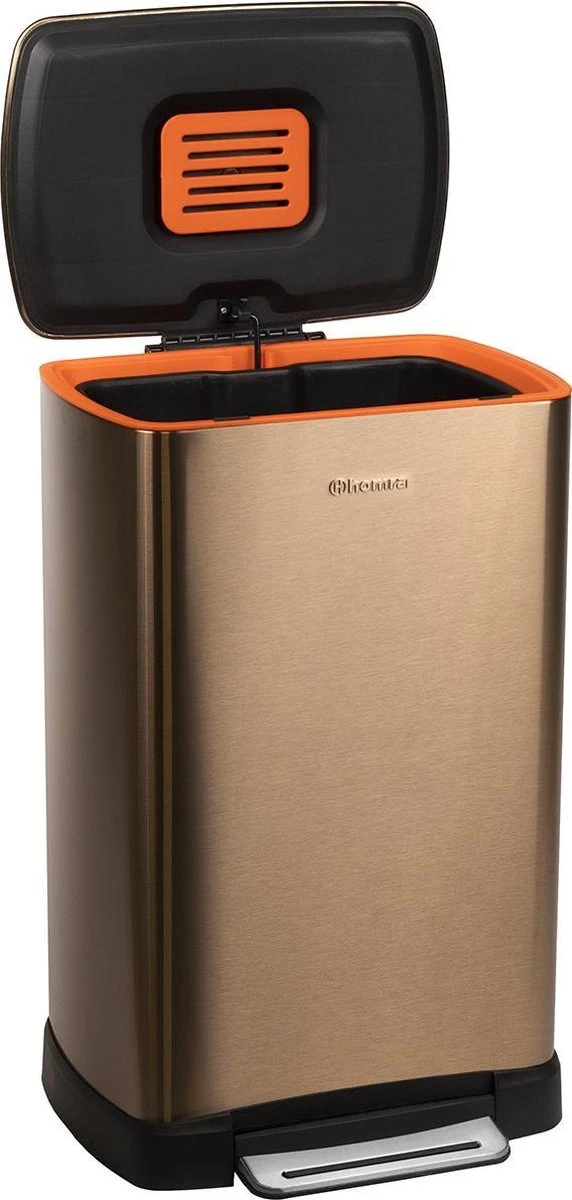 Homra Koniq Prullenbak Met Pedaal - 50 Liter - RVS - Pedaalemmer - Automatisch Lucht Filter - Odor Control - 50L Capaciteit - Soft Close Deksel - Afvalemmer - Design - Hygiënisch - Koper 12 Homra Koniq Prullenbak Met Pedaal - 50 Liter - RVS - Pedaalemmer - Automatisch Lucht Filter - Odor Control - 50L Capaciteit - Soft Close Deksel - Afvalemmer - Design - Hygiënisch - Koper - Afbeelding 10