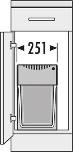 Hailo Tandem - Inbouw Prullenbak - 30 Liter Inhoud - Met 2 Compartimenten - Grijs -Huishoudelijke Schoonmaak 581x1200 1