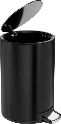 Pedaalemmer Stangvollby Kallax - 5 Liter - RVS - Zwart - Prullenbak - Toilet - Badkamer - Klein - Soft Close Deksel - Chique Design - Kleine Zwarte Pedaal Afvalemmer - Vuilnisbak Badkamer -Huishoudelijke Schoonmaak 589x1200