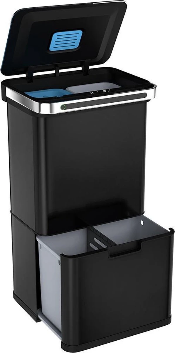 Homra DEXER Afvalscheiding Prullenbak - 4 Vakken - 60 Liter (2×18L + 2×12L) - Recycle Sensor Prullenbak - RVS Afvalemmer - Afvalscheidingsprullenbak - Design Keuken Afvalemmer - Automatische Lucht- En Bacterie Filter - Soft Close Deksel – Kleur Zwart 16 Homra DEXER Afvalscheiding Prullenbak - 4 Vakken - 60 Liter (2×18L + 2×12L) - Recycle Sensor Prullenbak - RVS Afvalemmer - Afvalscheidingsprullenbak - Design Keuken Afvalemmer - Automatische Lucht- En Bacterie Filter - Soft Close Deksel – Kleur Zwart - Afbeelding 14