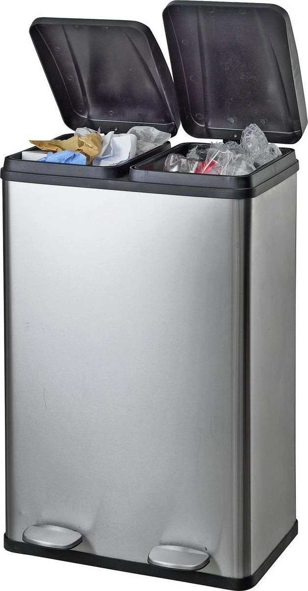 Vuilnisbak 2in1 Recycleer Vuilnisemmer 2x 30L 60 Liter 2 Compartment Pedaalemmer 5 Vuilnisbak 2in1 Recycleer Vuilnisemmer 2x 30L 60 Liter 2 Compartment Pedaalemmer - Afbeelding 3