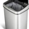 Homra LUX Prullenbak Met Sensor - Automatische Soft Close Deksel - 50 L - Hoogwaardig RVS - 50 Liter Vuilbak - Infrarood Bewegingssensor - Hygiënische Vuilnisbak - Vingerafdruk Bestendig - Sensor Prullenbak