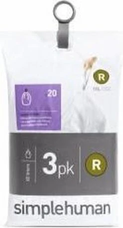 Simplehuman Afvalzakken Code R - 10 Liter - 60 Stuks -Huishoudelijke Schoonmaak 651x1200