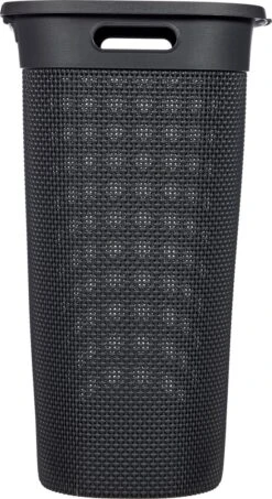 Curver Filo Wasmand Met Deksel 55L - Donkergrijs -Huishoudelijke Schoonmaak 655x1200