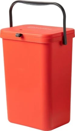 Homra Wall-up Prullenbak | Inbouwprullenbak Ophangbaar Met Plakstrip | GFT Vuilbak | Werkblak Afvalbak | Draagbare Vuilnisemmer | 12L Inhoud | Rood -Huishoudelijke Schoonmaak 690x1200 6