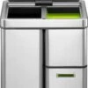 EKO Mirage Plus Sensor Afvalscheider Prullenbak - 30 + 15 + 15 L - Mat RVS -Huishoudelijke Schoonmaak 697x1200 3