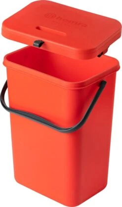 Homra Wall-up Prullenbak | Inbouwprullenbak Ophangbaar Met Plakstrip | GFT Vuilbak | Werkblak Afvalbak | Draagbare Vuilnisemmer | 12L Inhoud | Rood -Huishoudelijke Schoonmaak 708x1200 1