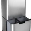 Homra DEXER Afvalscheiding Prullenbak - 4 Vakken - 60 Liter (2×18L + 2×12L) - Recycle Sensor Prullenbak - RVS Afvalemmer - Afvalscheidingsprullenbak - Design Keuken Afvalemmer - Automatische Lucht- En Bacterie Filter - Soft Close Deksel – Kleur RVS -Huishoudelijke Schoonmaak 730x1200 4