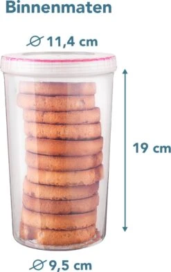 Lock&Lock Beschuitbus - Bewaardoos Voor Beschuit - Rijstwafel Bewaarbus - Voorraadbussen - Set Van 2 Stuks - 1,9 Liter - Transparant -Huishoudelijke Schoonmaak 754x1200 2