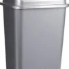 Kunststof Afvalemmers/vuilnisemmers In Het Zilver Van 50 Liter Met Deksel - Vuilnisbakken/prullenbakken - 40 X 35 X 68 Cm -Huishoudelijke Schoonmaak 754x1200 5