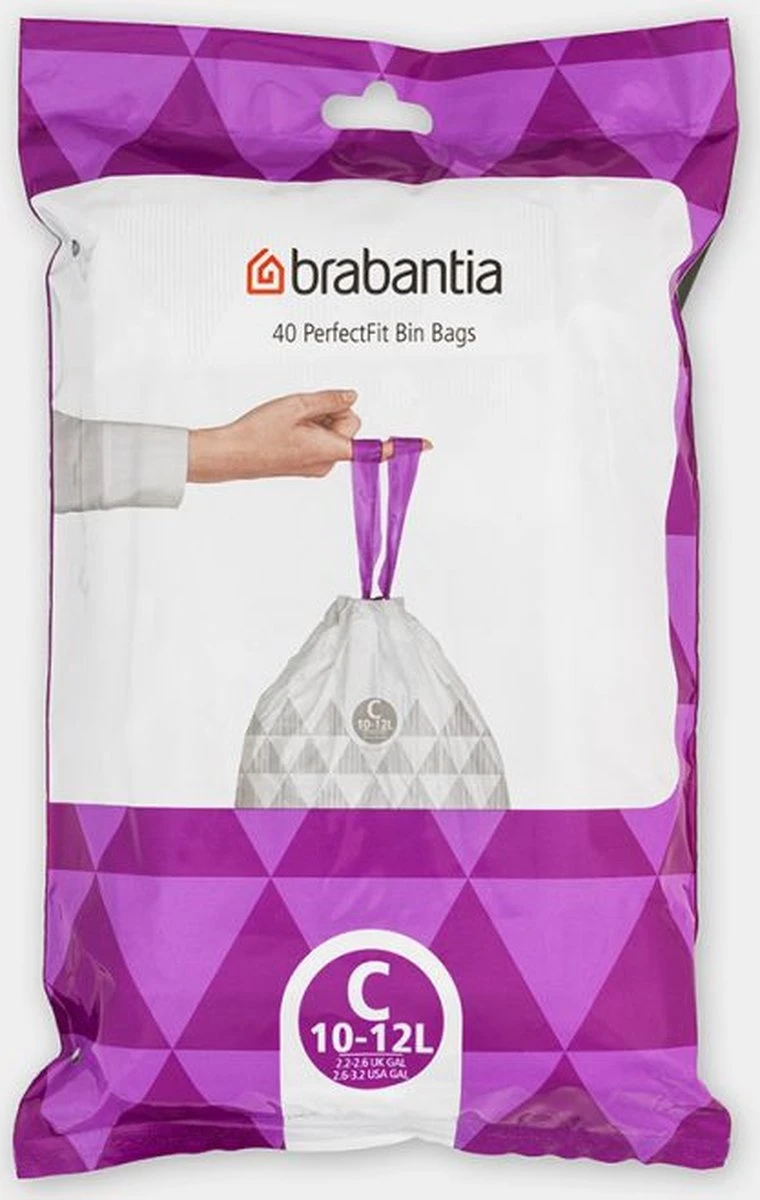 Brabantia PerfectFit Vuilniszakken - 10-12 L - Code C - 40 Stuks 3 Brabantia PerfectFit Vuilniszakken - 10-12 L - Code C - 40 Stuks