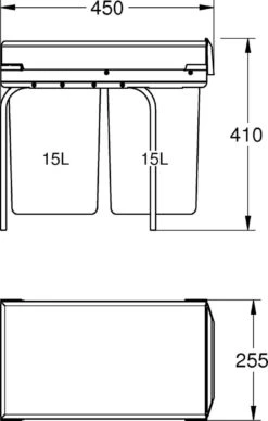 GROHE Inbouw Prullenbak - 2 Afvalbakken (2x15L) - 40855000 -Huishoudelijke Schoonmaak 763x1200 3