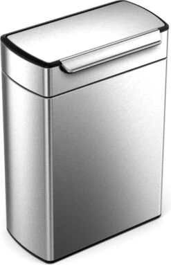 Simplehuman Rectangular Touch Bar Pedaalemmer Prullenbak - RVS - 24+24 L