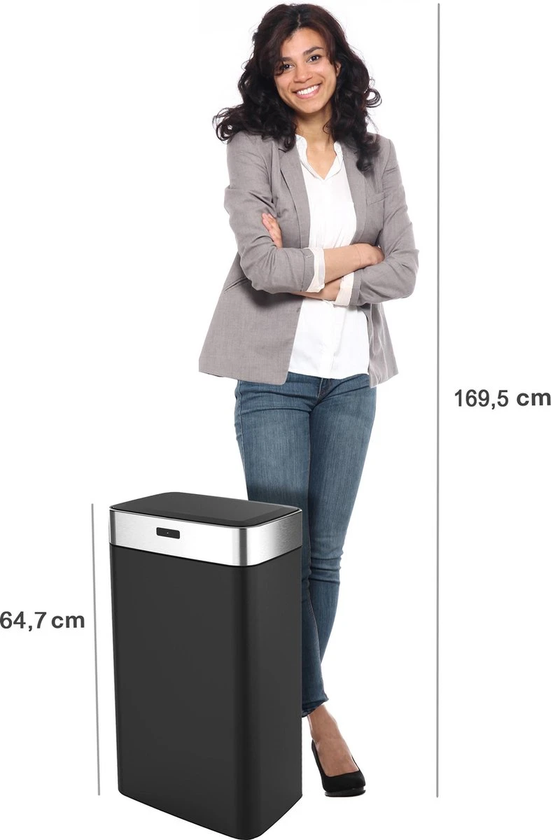 Stangvollby Gimo Sensor Prullenbak - 45 Liter - RVS - Zwart - Automatische Soft Close Deksel - Zwarte Keuken Afvalemmer - Kantoor Vuilbak - Scandinavisch Design - Infrarood Bewegingssensor - 50 Liter Afvalbak - Vingerafdrukvrij - Hygiënisch 5 Stangvollby Gimo Sensor Prullenbak - 45 Liter - RVS - Zwart - Automatische Soft Close Deksel - Zwarte Keuken Afvalemmer - Kantoor Vuilbak - Scandinavisch Design - Infrarood Bewegingssensor - 50 Liter Afvalbak - Vingerafdrukvrij - Hygiënisch - Afbeelding 3