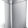 Simplehuman - Liner Pocket - Prullenbak - 45 Liter - RVS - Met Kunststof Deksel