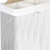 IBella Living - Wasmand Met 2 Vakken - Bamboe Wassorteerder - 100 Liter Wit