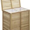 Merkloos Bamboe Wasmand XL Dubbel - Rieten Mand Met Deksel - 60 X 40 X 58 Cm