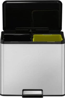 EKO EcoCasa III Recycling Prullenbak - 15 + 15 L - Mat RVS -Huishoudelijke Schoonmaak 798x1200 11