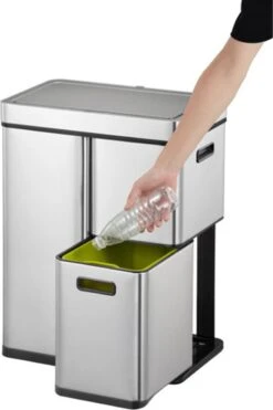 EKO Mirage Plus Sensor Afvalscheider Prullenbak - 30 + 15 + 15 L - Mat RVS -Huishoudelijke Schoonmaak 798x1200 13